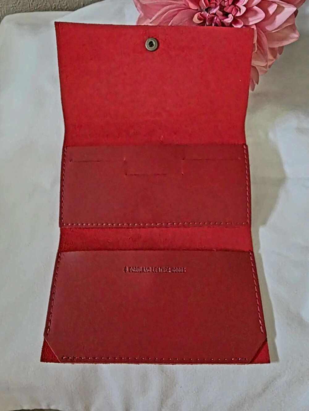 Portland Leather Ruby Red Rancher Wallet - Picture 3 of 7